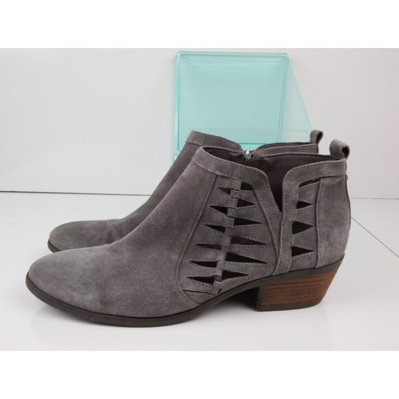 Michael By Michael Shannon Piper Grey Suede Ankle Booties With Cutouts Size 12 - Picture 6 of 9